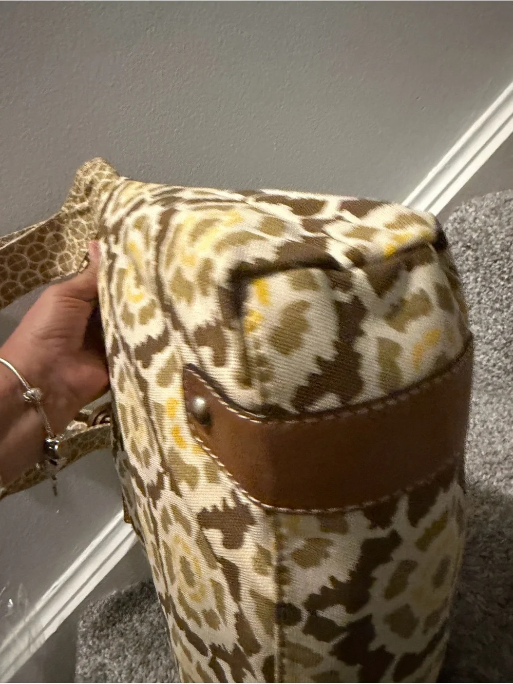 Vintage Fossil Original Brand Canvas Satchel Shoulder Bag